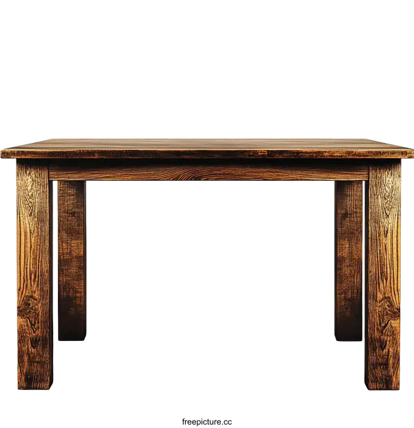 [Transparent Background PNG]Simple Wooden Table Against a White Background