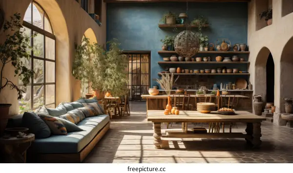Blue and Earthy Home Interior Design