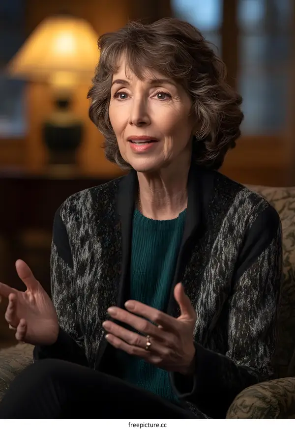 Portrait of a Caucasian Woman in a Chair