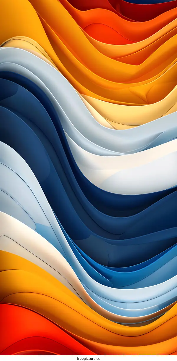 Abstract Background with Wavy Lines and Colorful Stripes