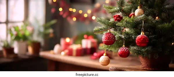Cozy Christmas Tree Decorations in a Home