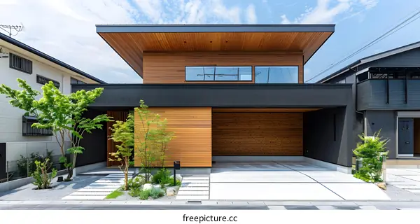 Modern Black and Wood House Exterior Design