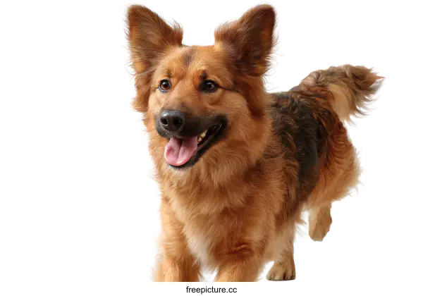 [Transparent Background PNG]Adorable Dog Running on White Background