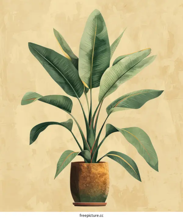 Vintage illustration of a banana tree