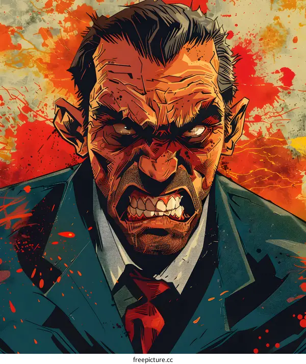 Illustration of an angry man