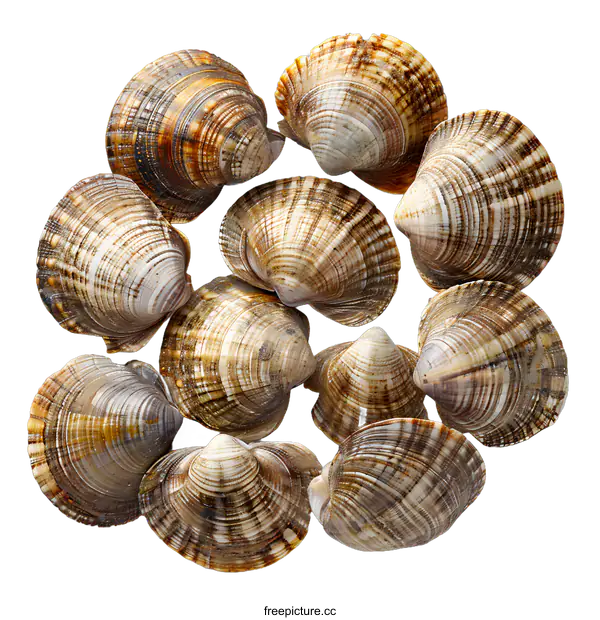[Transparent Background PNG]Fresh Clam Shells on White Background