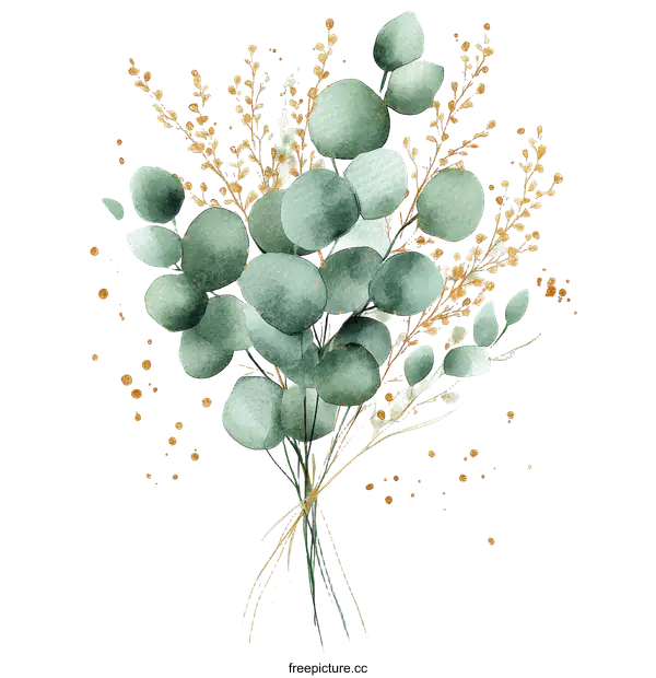 [Transparent Background PNG]Watercolor Botanical Bouquet Illustration