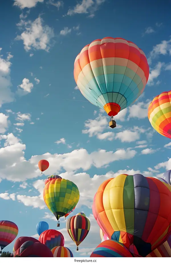 Colorful Hot Air Balloons Flying in the Sky