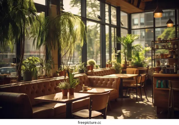 Indoor plants in a cafe