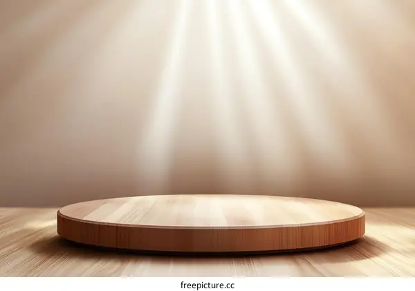 Wooden Display Podium with Soft Lighting