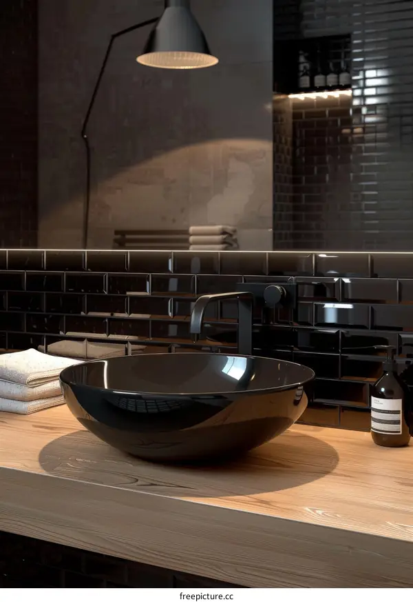 Modern Minimalist Black Bathroom Sink