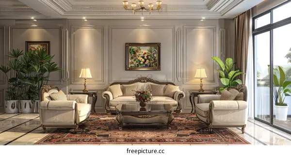 European style living room interior design
