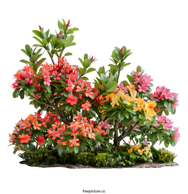 [Transparent Background PNG]A variety of flowers are blooming in the garden.