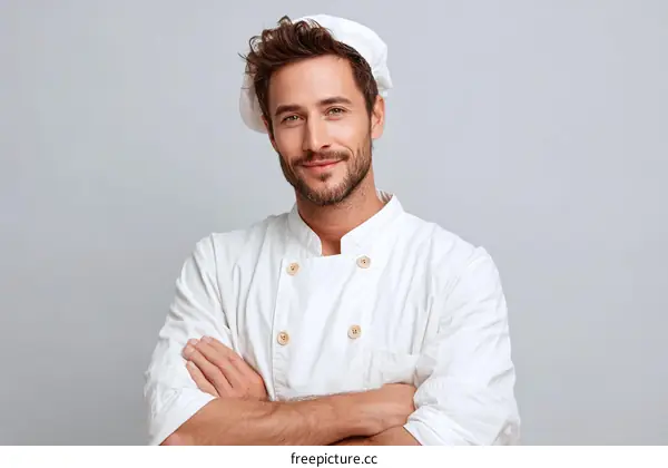 Chef Portrait Against a Grey Background
