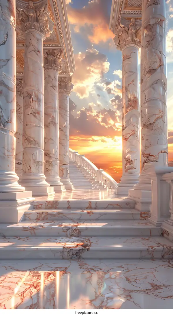Majestic Marble Stairway to the Sky