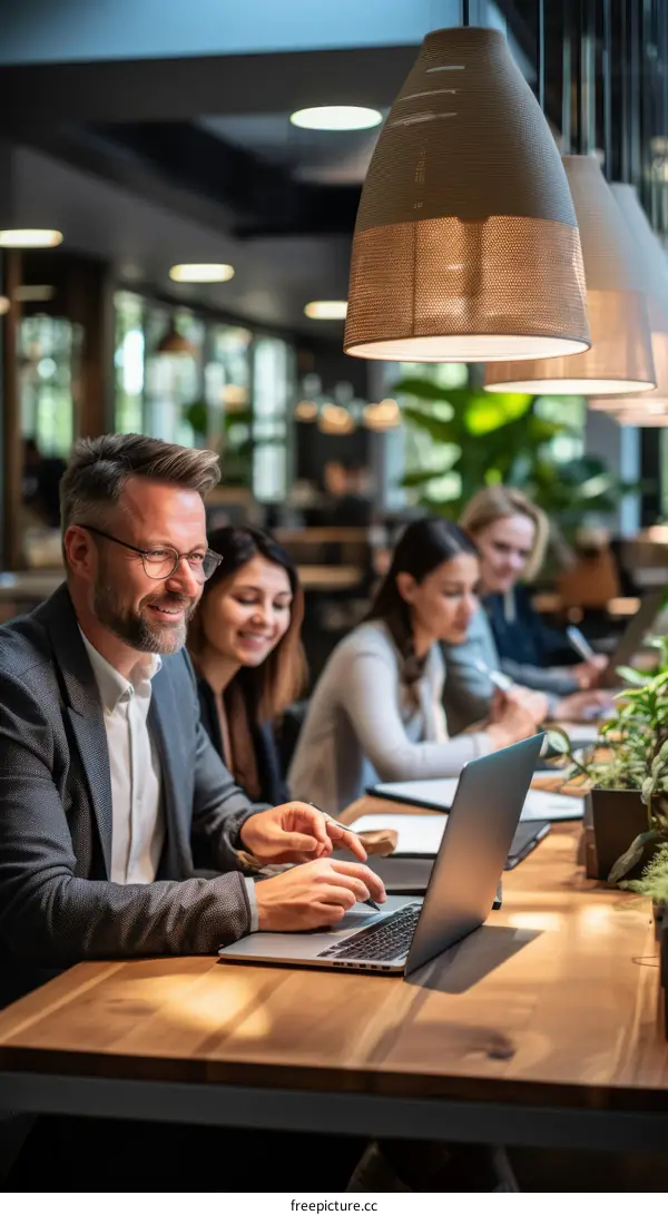 Multiethnic group of business professionals working together in a modern office