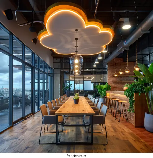 Modern Office Meeting Room With City View