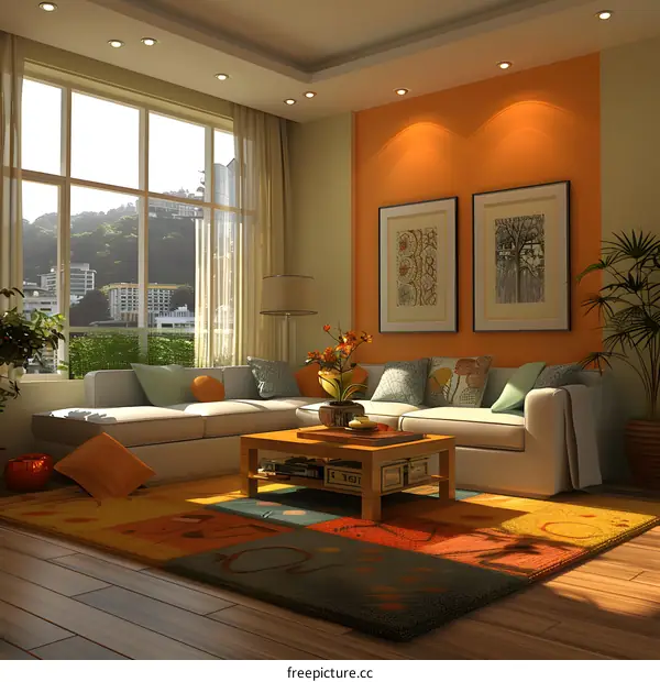 A modern and minimalist living room