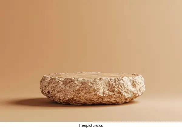 Beige Stone Display Podium for Product Showcase