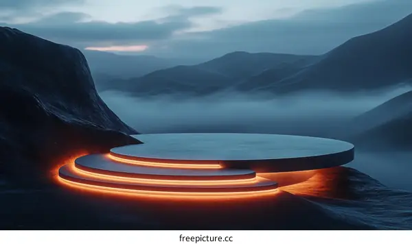 Abstract Mountain Landscape Product Display Platform