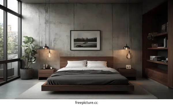 Modern Industrial Bedroom Interior Design
