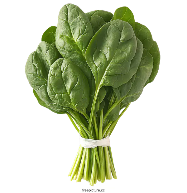 [Transparent Background PNG]Fresh Spinach Bunch Close-Up