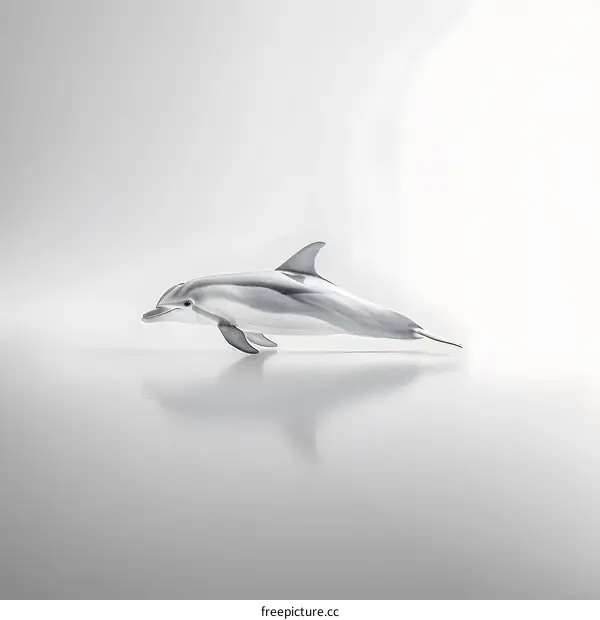 A bottlenose dolphin isolated on a white background