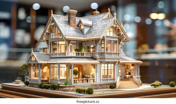 A model house with intricate details