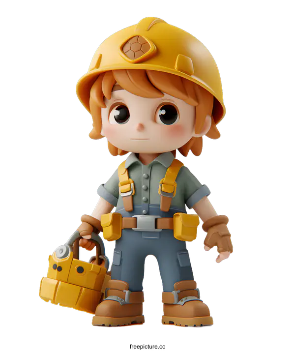 [Transparent Background PNG]Cute construction worker