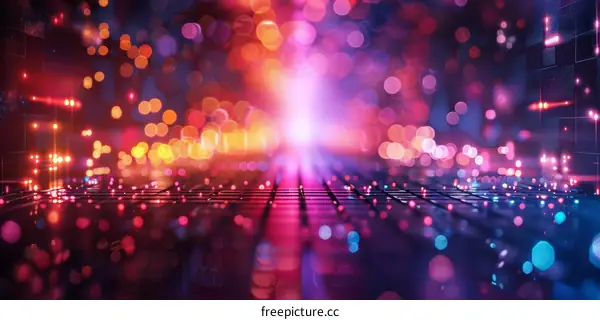 Colorful Bokeh Lights on Black Background