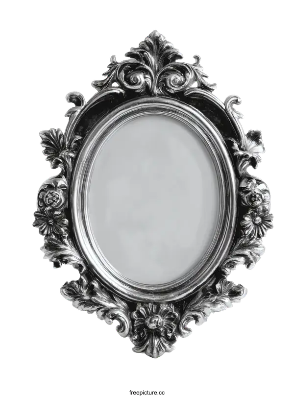 [Transparent Background PNG]Vintage Oval Picture Frame with Ornate Design