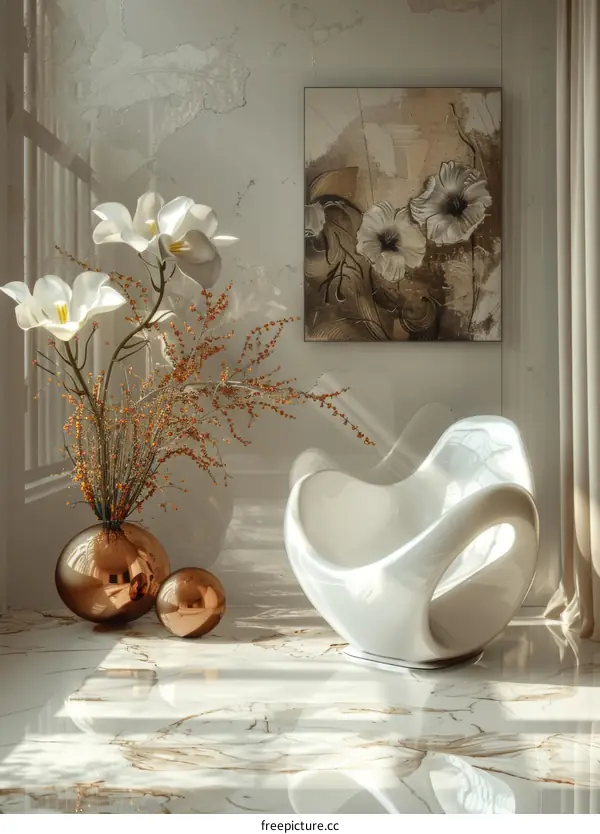 Modern Interior Design with Abstract Artwork