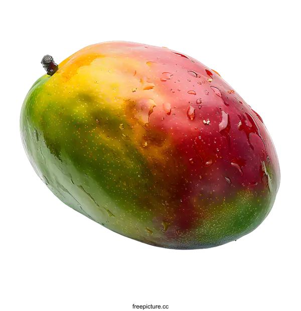 [Transparent Background PNG]Ripe mango with water drops