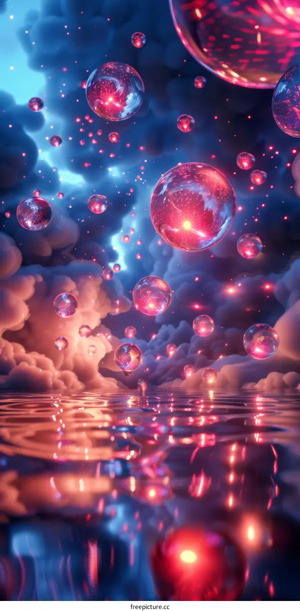 Abstract Colorful Sphere Dreamlike Sky