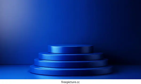 Blue Geometric Podium Abstract Background