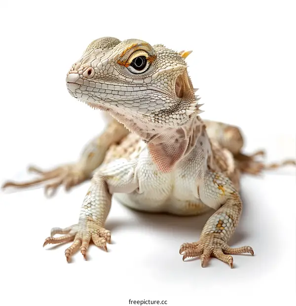 Desert Lizard on White Background