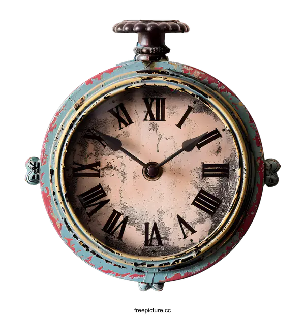 [Transparent Background PNG]Vintage Clock Face with Roman Numerals