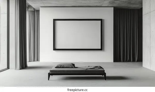 Modern Minimalist Interior Design with Empty Frame