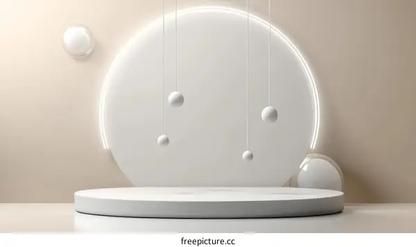 Abstract Minimalist Scene with Geometric Shapes