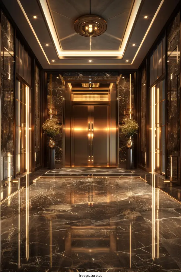 Luxury Lobby Interior Design Illustration