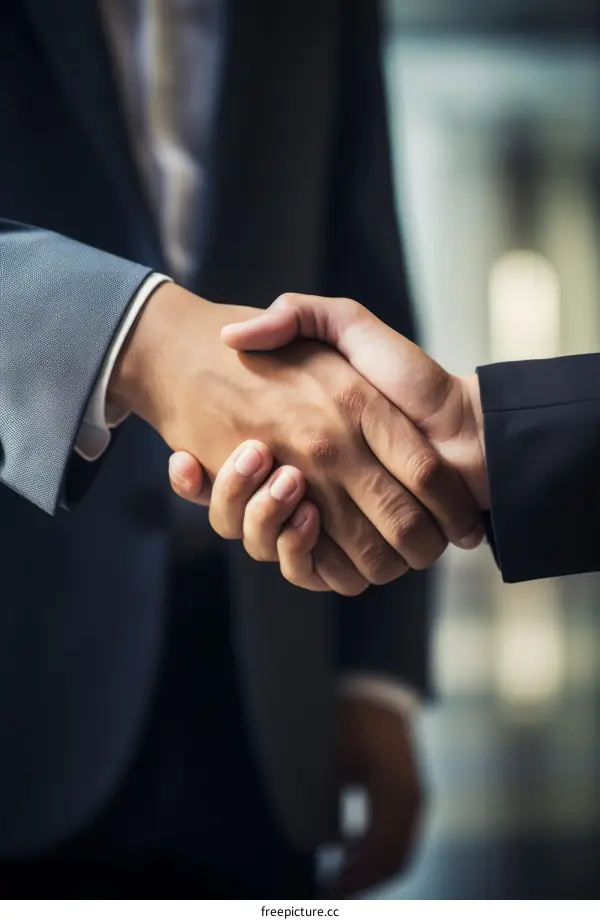 Businessmen shaking hands to seal a deal