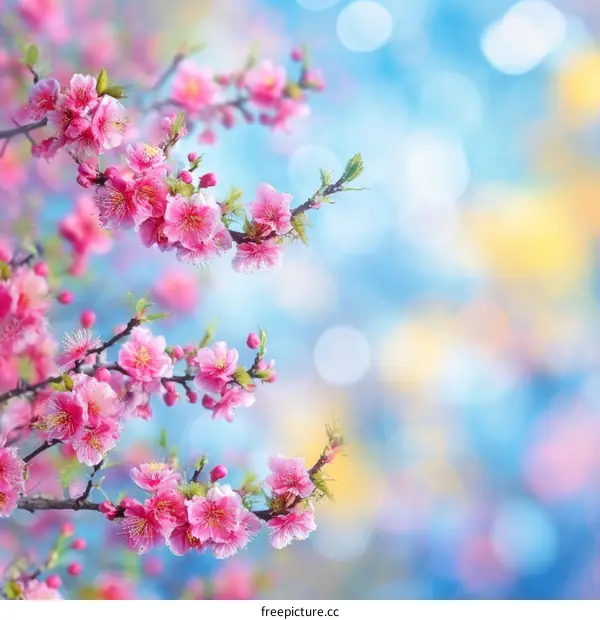 Spring Blossoms Against a Soft Blurred Background