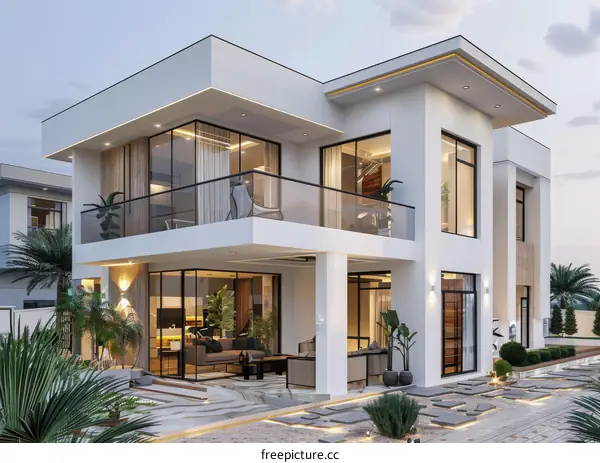 Modern Exterior Design of a Two-Story House