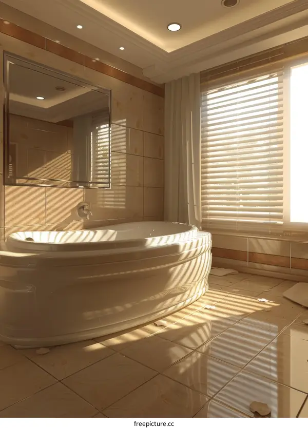 Luxury Bathroom Interior Design Illustration