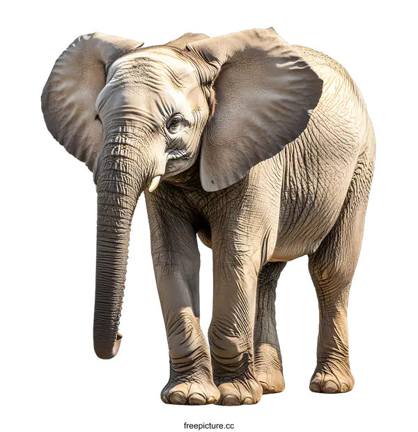 [Transparent Background PNG]African Elephant Standing Against White Background