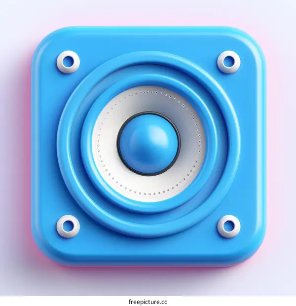 3D blue and pink speaker icon