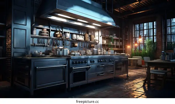 futuristic restaurant kitchen interior design