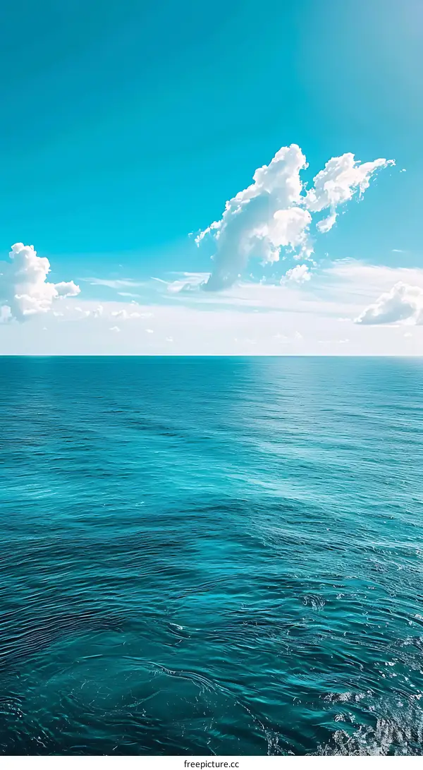 Blue Ocean and White Clouds