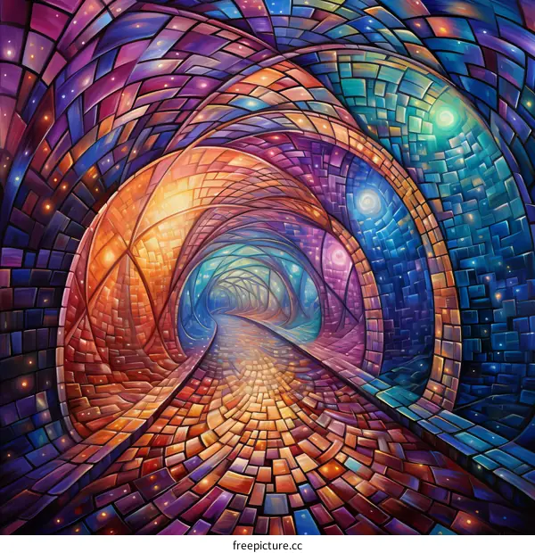 Mystical mosaic tunnel