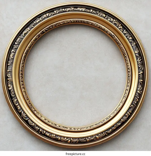 Vintage Round Gold Picture Frame